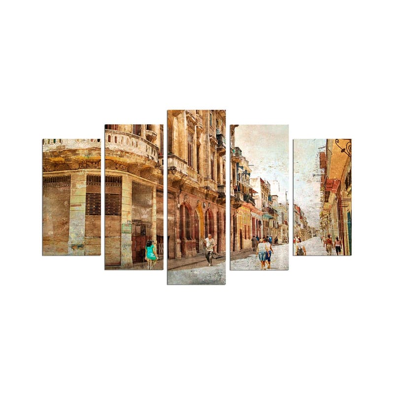 Dekorativ MDF-målning 5-Delar 20x60 cm - Flerfärgad - Inredning - Tavlor & konst - Canvastavlor