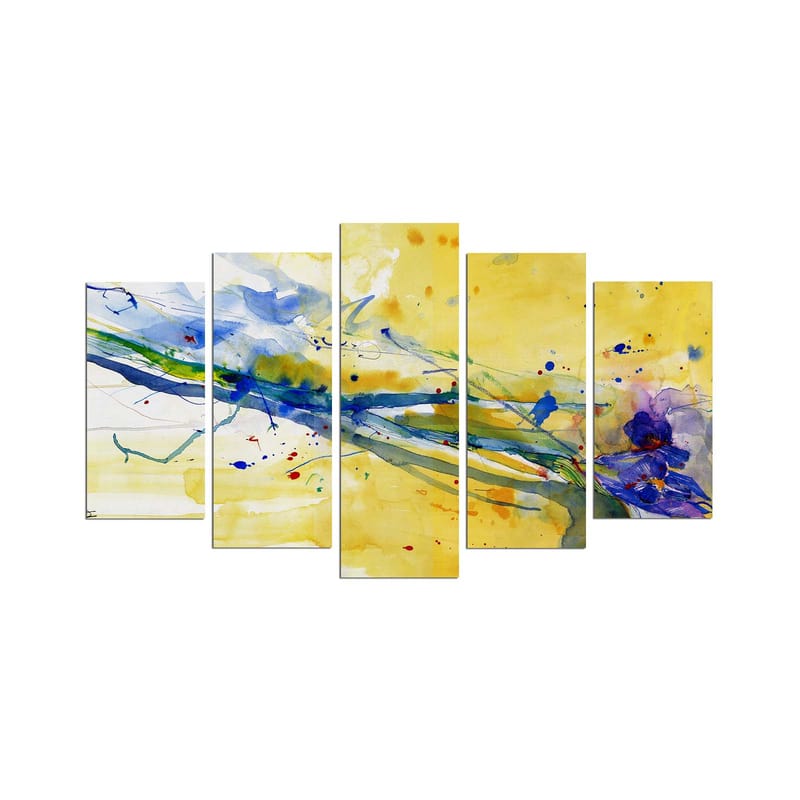 Dekorativ MDF-målning 5-Delar 20x60 cm - Flerfärgad - Inredning - Tavlor & konst - Canvastavlor
