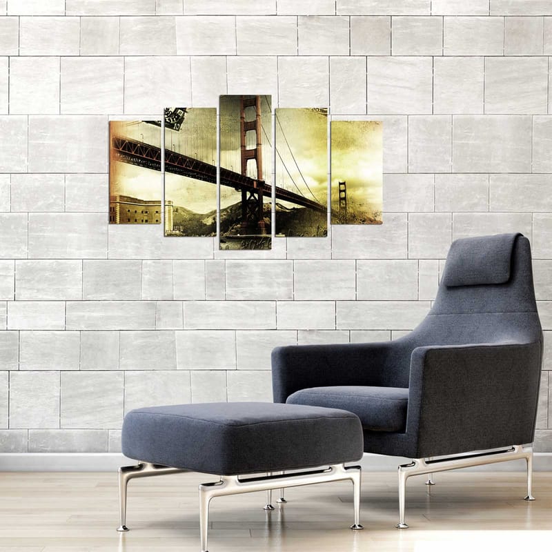 Dekorativ MDF-målning 5-Delar 20x60 cm - Flerfärgad - Inredning - Tavlor & konst - Canvastavlor