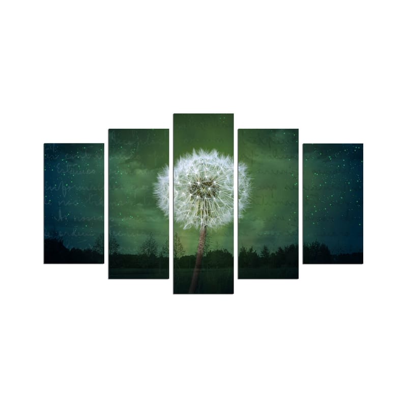 Dekorativ MDF-målning 5-Delar 20x60 cm - Flerfärgad - Inredning - Tavlor & konst - Canvastavlor