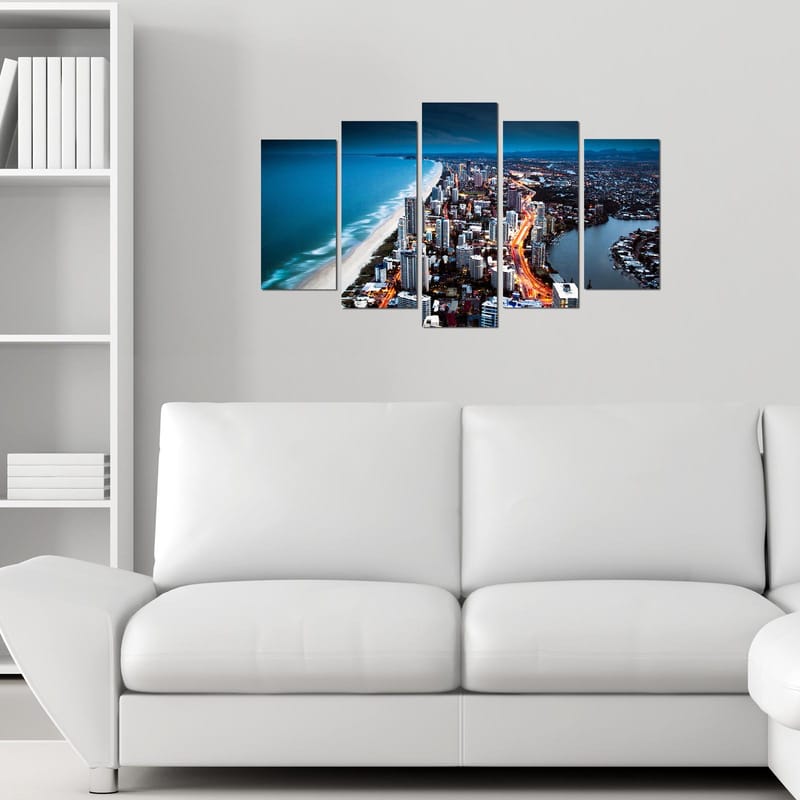 Dekorativ MDF-målning 5-Delar 20x60 cm - Flerfärgad - Inredning - Tavlor & konst - Canvastavlor
