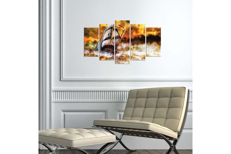 Dekorativ MDF-målning 5-Delar 20x60 cm - Flerfärgad - Inredning - Tavlor & konst - Canvastavlor
