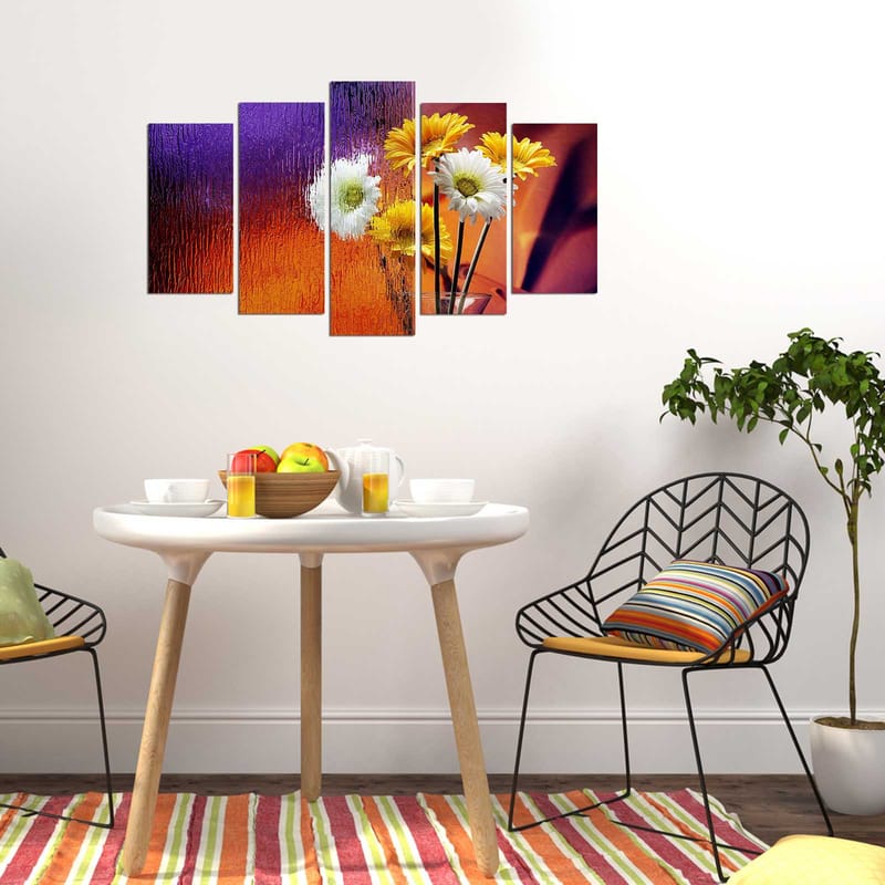 Dekorativ MDF-målning 5-Delar 20x60 cm - Flerfärgad - Inredning - Tavlor & konst - Canvastavlor