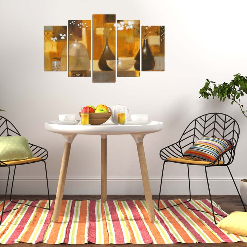 Dekorativ MDF-målning 5-Delar 20x60 cm - Flerfärgad - Inredning - Tavlor & konst - Canvastavlor