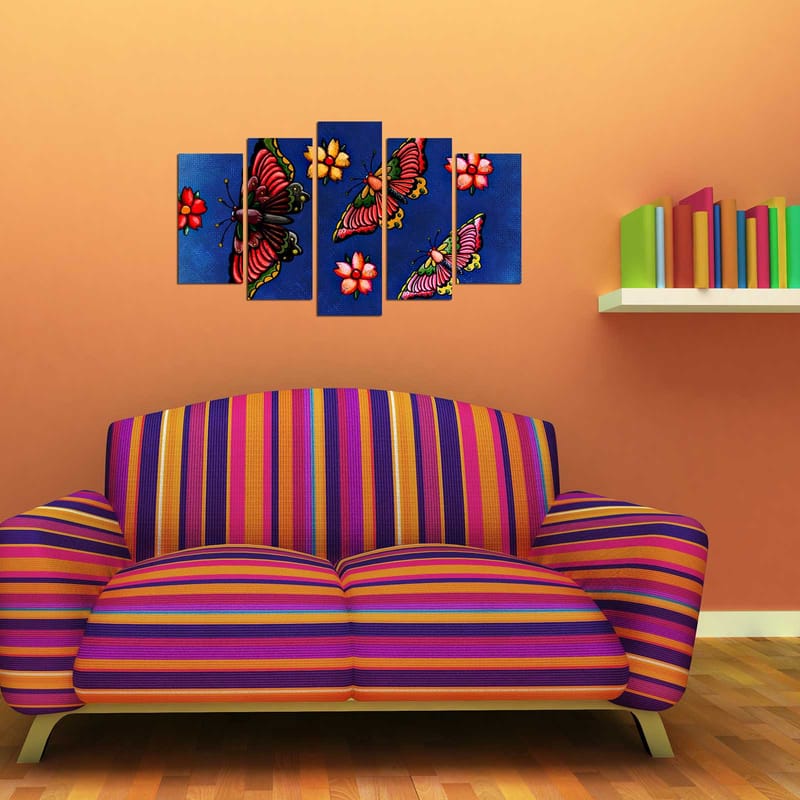 Dekorativ MDF-målning 5-Delar 20x60 cm - Flerfärgad - Inredning - Tavlor & konst - Canvastavlor