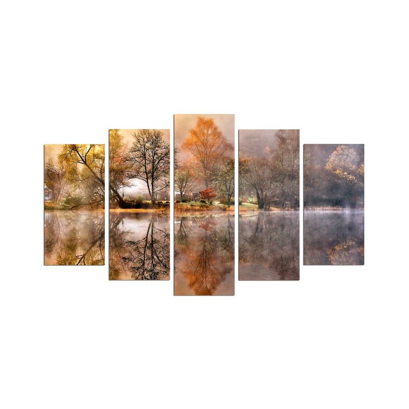 Dekorativ MDF-målning 5-Delar 20x60 cm - Flerfärgad - Inredning - Tavlor & konst - Canvastavlor