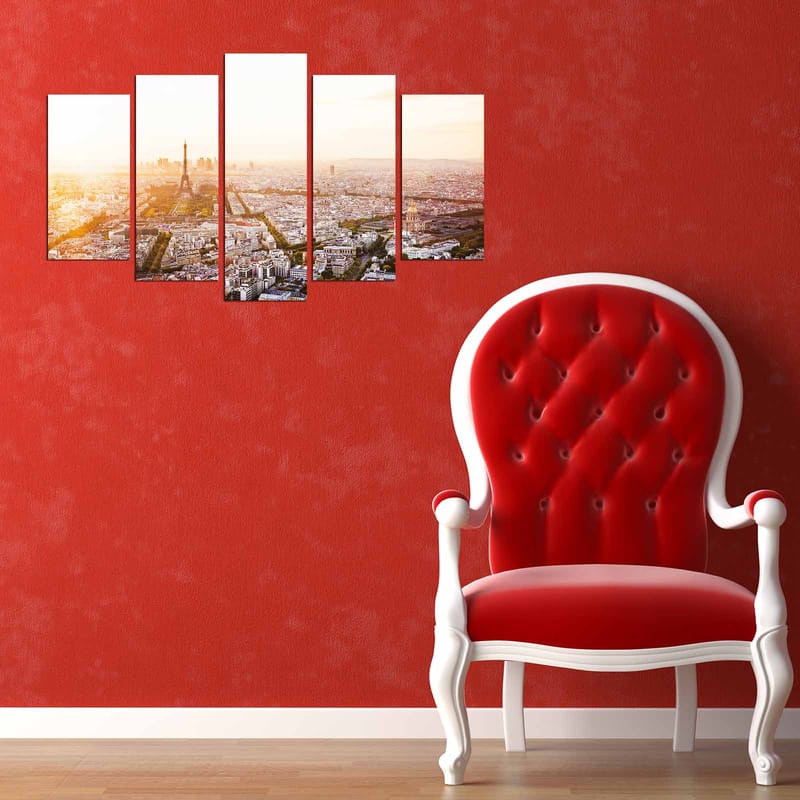 Dekorativ MDF-målning 5-Delar 20x60 cm - Flerfärgad - Inredning - Tavlor & konst - Canvastavlor