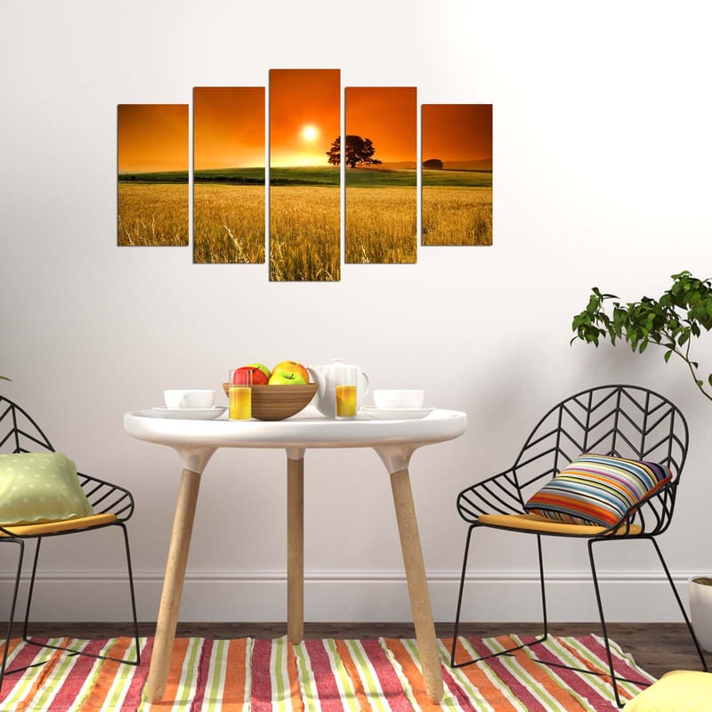 Dekorativ MDF-målning 5-Delar 20x60 cm - Flerfärgad - Inredning - Tavlor & konst - Canvastavlor