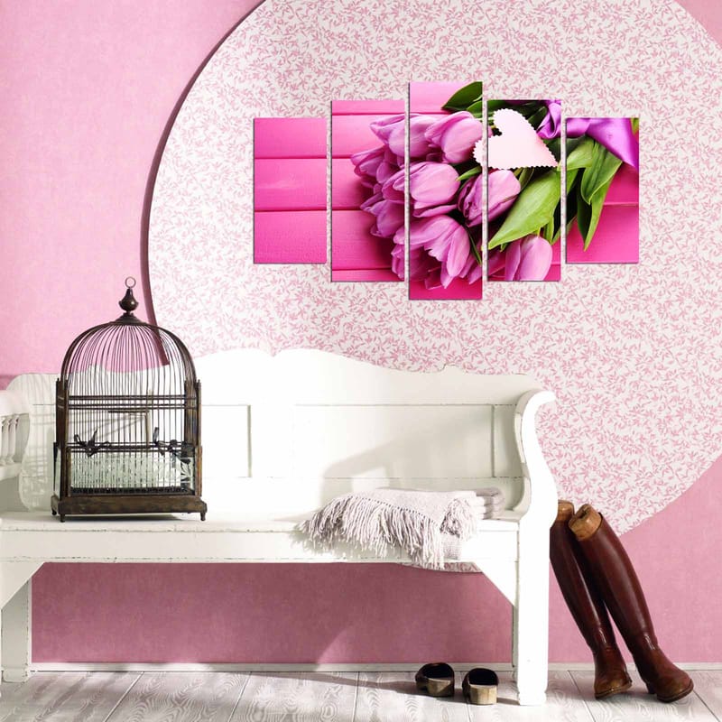 Dekorativ MDF-målning 5-Delar 20x60 cm - Flerfärgad - Inredning - Tavlor & konst - Canvastavlor
