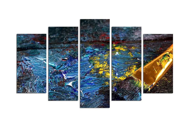 Dekorativ MDF-målning 5-Delar 20x60 cm - Flerfärgad - Inredning - Tavlor & konst - Canvastavlor