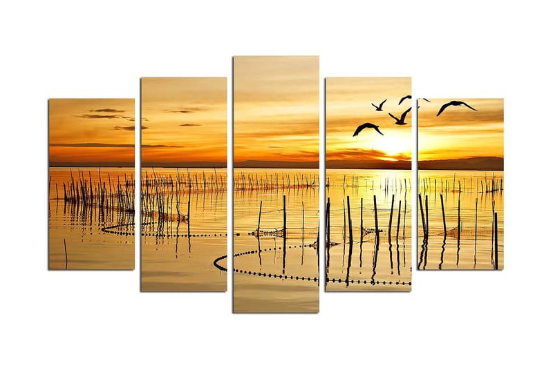Dekorativ MDF-målning 5-Delar 20x60 cm - Flerfärgad - Inredning - Tavlor & konst - Canvastavlor