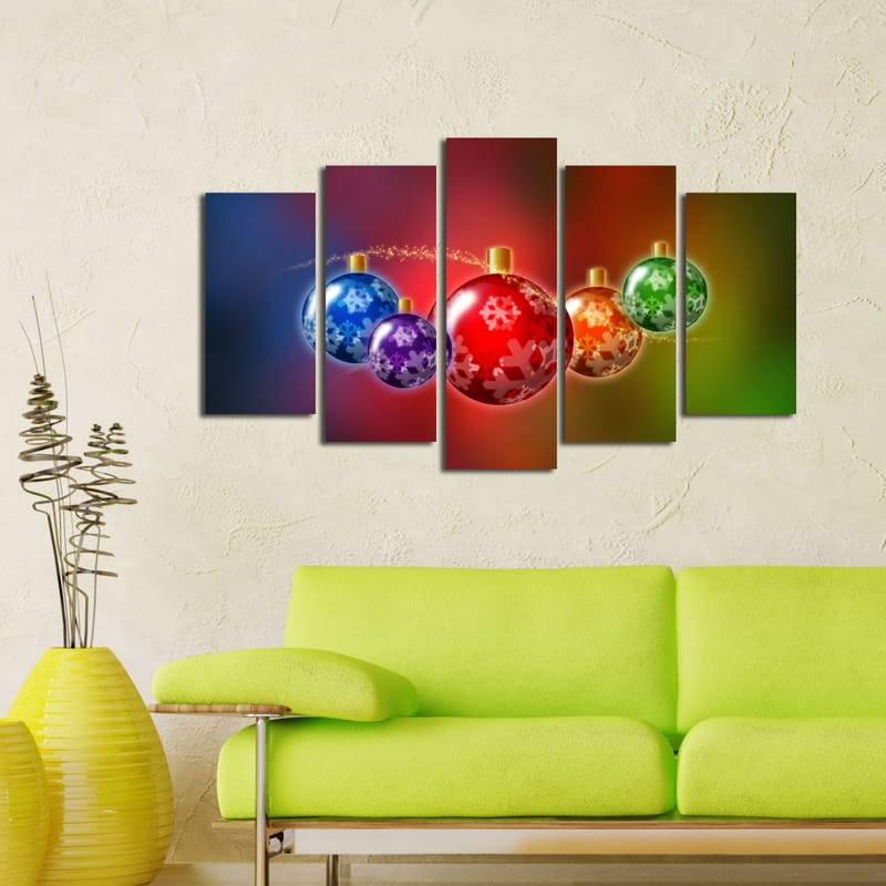 Dekorativ MDF-målning 5-Delar 20x60 cm - Flerfärgad - Inredning - Tavlor & konst - Canvastavlor