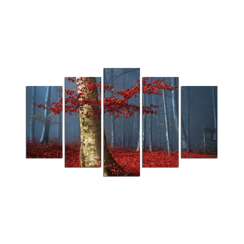 Dekorativ MDF-målning 5-Delar 20x60 cm - Flerfärgad - Inredning - Tavlor & konst - Canvastavlor