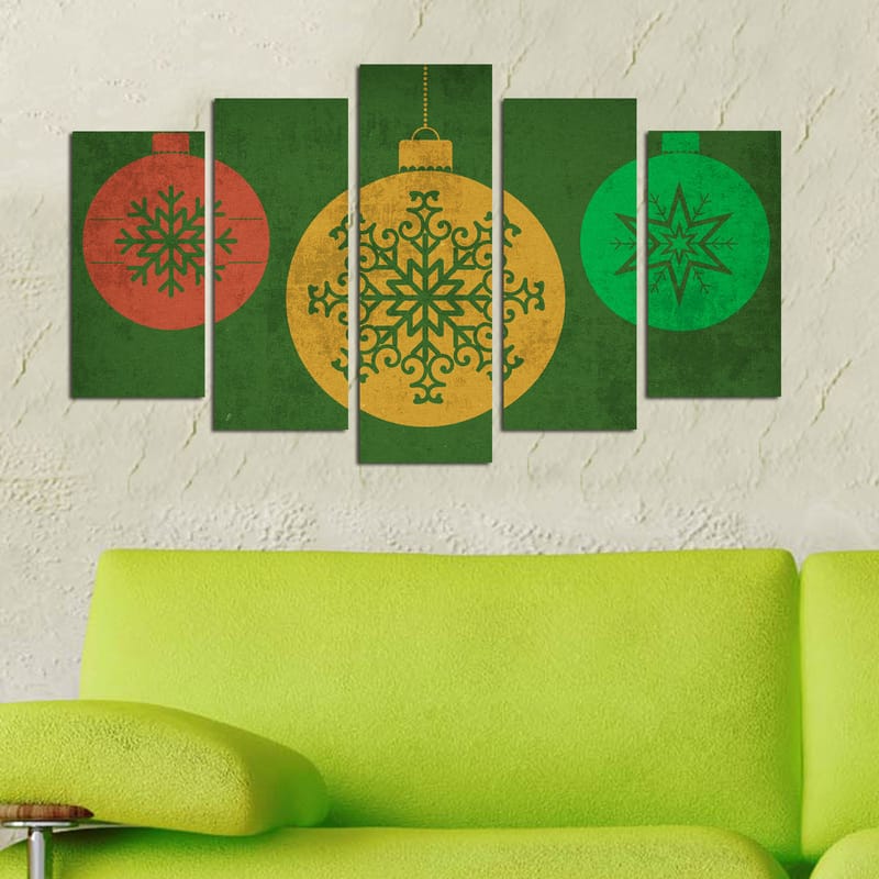 Dekorativ MDF-målning 5-Delar 20x60 cm - Flerfärgad - Inredning - Tavlor & konst - Canvastavlor