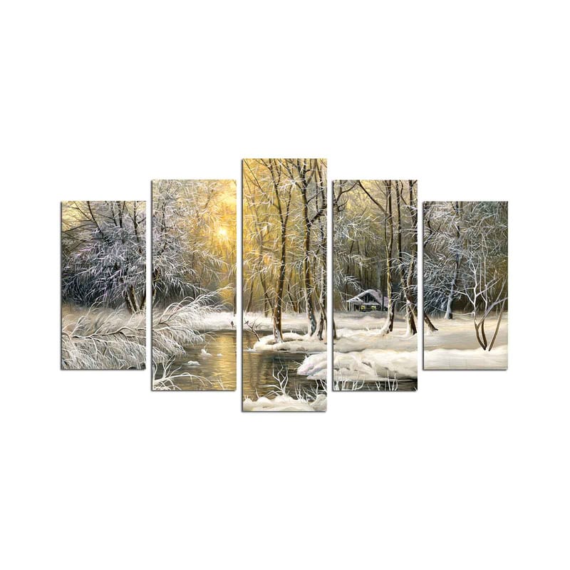 Dekorativ MDF-målning 5-Delar 20x60 cm - Flerfärgad - Inredning - Tavlor & konst - Canvastavlor