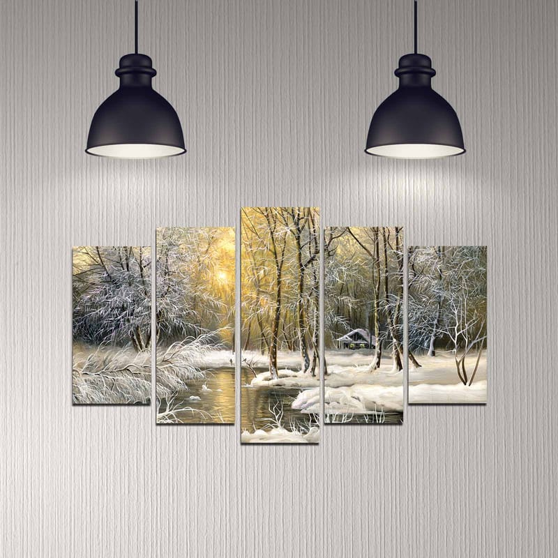 Dekorativ MDF-målning 5-Delar 20x60 cm - Flerfärgad - Inredning - Tavlor & konst - Canvastavlor