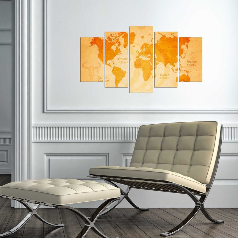 Dekorativ MDF-målning 5-Delar 20x60 cm - Flerfärgad - Inredning - Tavlor & konst - Canvastavlor