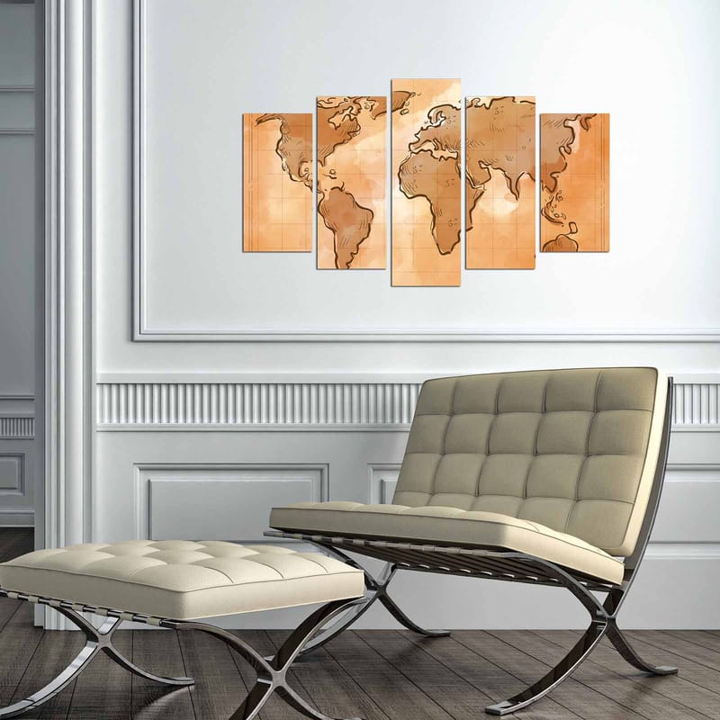 Dekorativ MDF-målning 5-Delar 20x60 cm - Flerfärgad - Inredning - Tavlor & konst - Canvastavlor