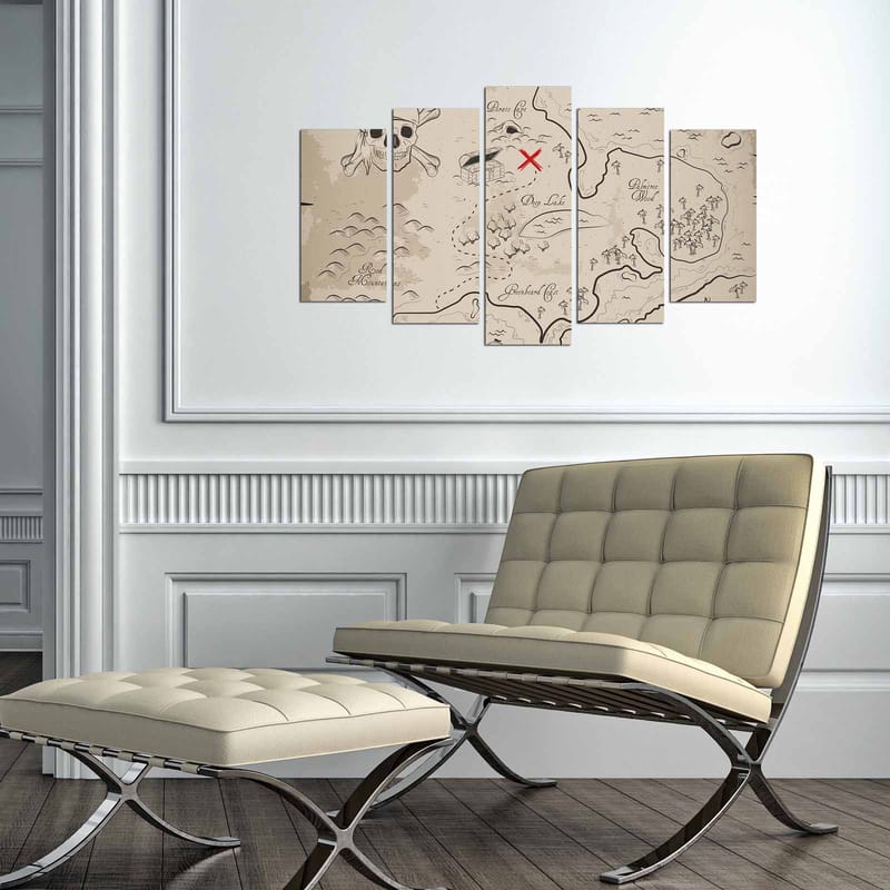 Dekorativ MDF-målning 5-Delar 20x60 cm - Flerfärgad - Inredning - Tavlor & konst - Canvastavlor