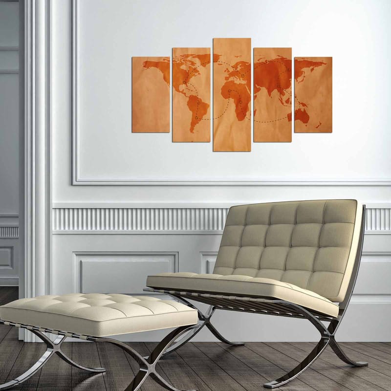 Dekorativ MDF-målning 5-Delar 20x60 cm - Flerfärgad - Inredning - Tavlor & konst - Canvastavlor