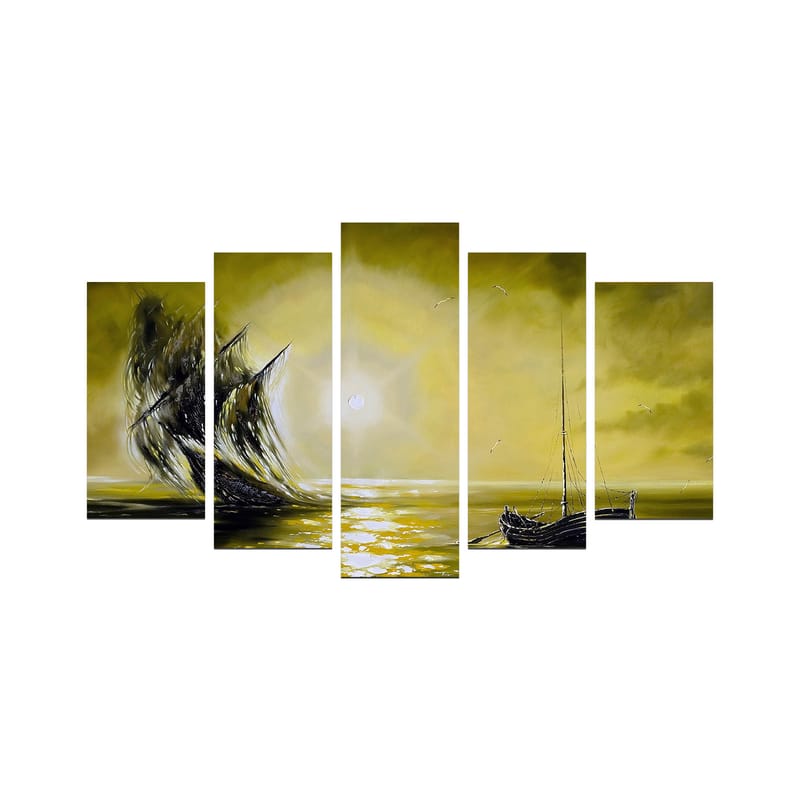 Dekorativ MDF-målning 5-Delar 20x60 cm - Flerfärgad - Inredning - Tavlor & konst - Canvastavlor