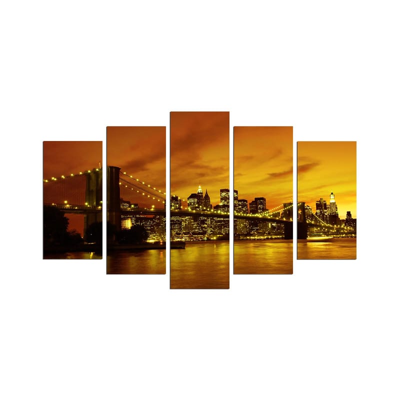 Dekorativ MDF-målning 5-Delar 20x60 cm, Flerfärgad