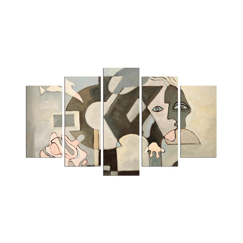 Dekorativ MDF-målning 5-Delar 20x60 cm - Flerfärgad - Inredning - Tavlor & konst - Canvastavlor