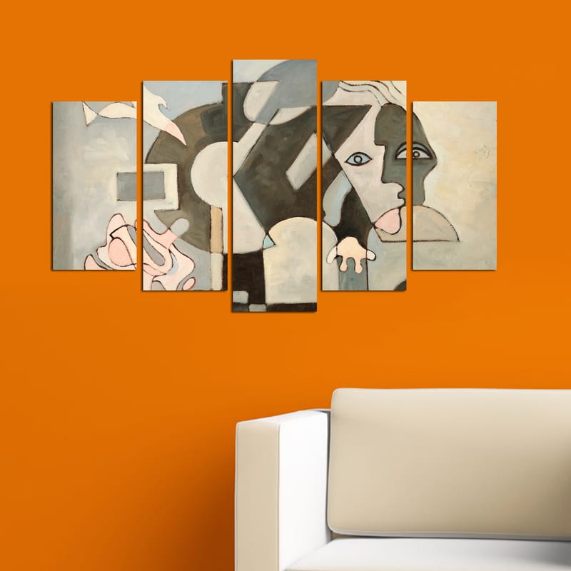 Dekorativ MDF-målning 5-Delar 20x60 cm - Flerfärgad - Inredning - Tavlor & konst - Canvastavlor