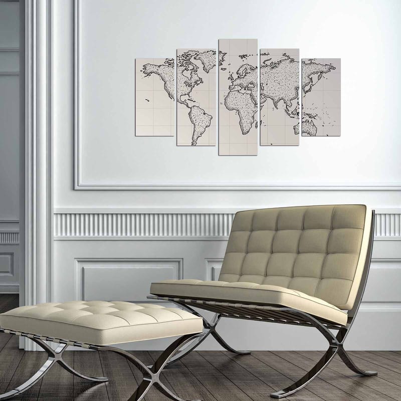 Dekorativ MDF-målning 5-Delar 20x60 cm - Flerfärgad - Inredning - Tavlor & konst - Canvastavlor