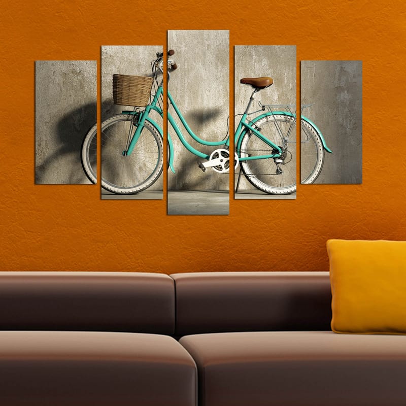 Dekorativ MDF-målning 5-Delar 20x60 cm - Flerfärgad - Inredning - Tavlor & konst - Canvastavlor