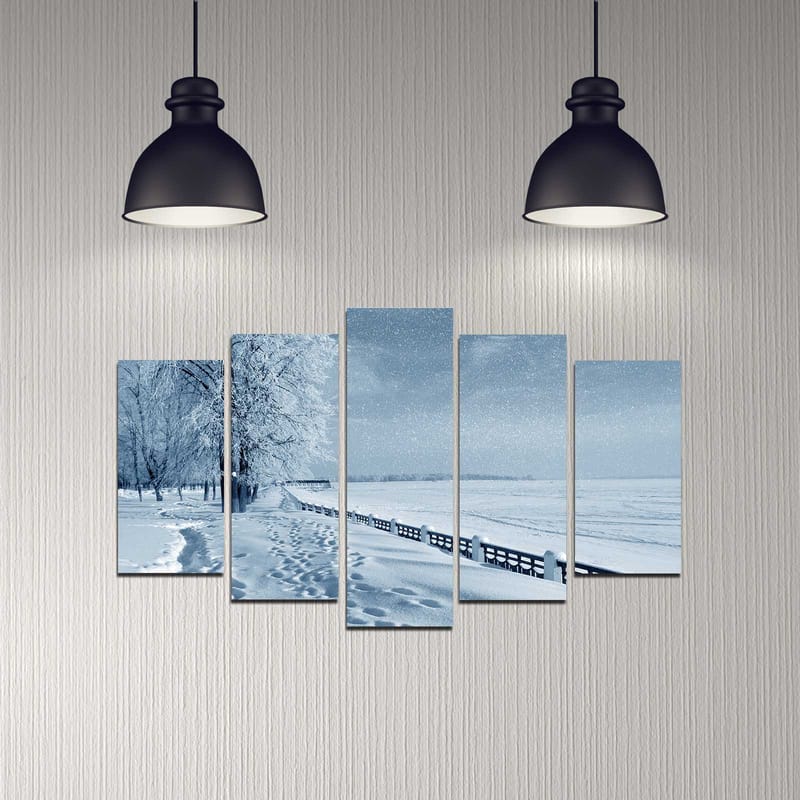 Dekorativ MDF-målning 5-Delar 20x60 cm - Flerfärgad - Inredning - Tavlor & konst - Canvastavlor