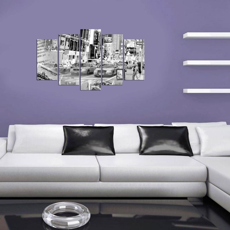 Dekorativ MDF-målning 5-Delar 20x60 cm - Flerfärgad - Inredning - Tavlor & konst - Canvastavlor