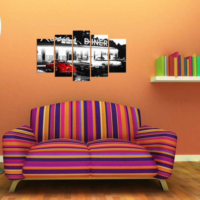 Dekorativ MDF-målning 5-Delar 20x60 cm - Flerfärgad - Inredning - Tavlor & konst - Canvastavlor