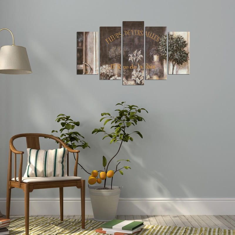 Dekorativ MDF-målning 5-Delar 20x60 cm - Flerfärgad - Inredning - Tavlor & konst - Canvastavlor