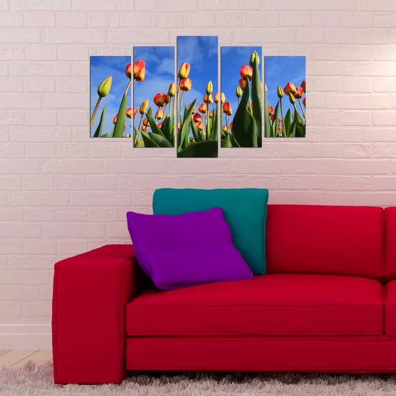 Dekorativ MDF-målning 5-Delar 20x60 cm - Flerfärgad - Inredning - Tavlor & konst - Canvastavlor