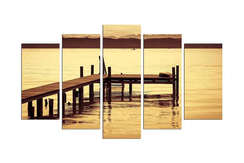 Dekorativ MDF-målning 5-Delar 20x60 cm, Flerfärgad