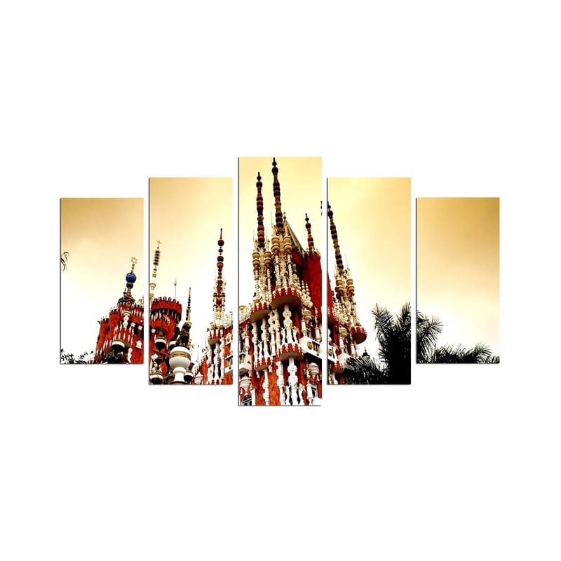 Dekorativ MDF-målning 5-Delar 20x60 cm, Flerfärgad