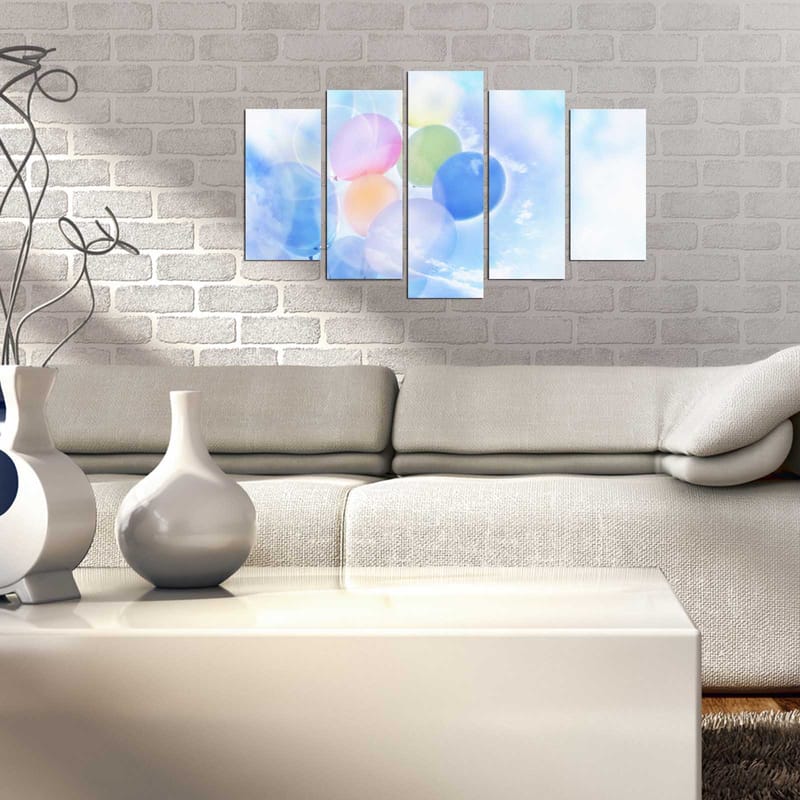 Dekorativ MDF-målning 5-Delar 20x60 cm - Flerfärgad - Inredning - Tavlor & konst - Canvastavlor