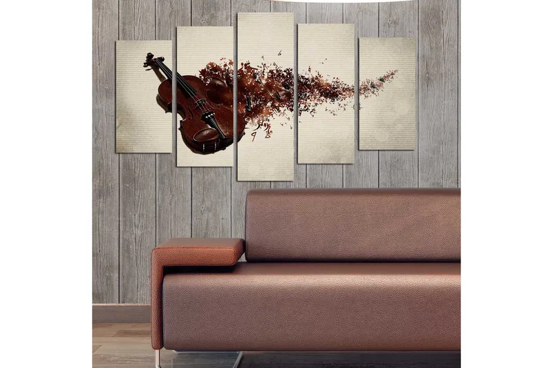 Dekorativ MDF-målning 5-Delar 20x60 cm - Flerfärgad - Inredning - Tavlor & konst - Canvastavlor