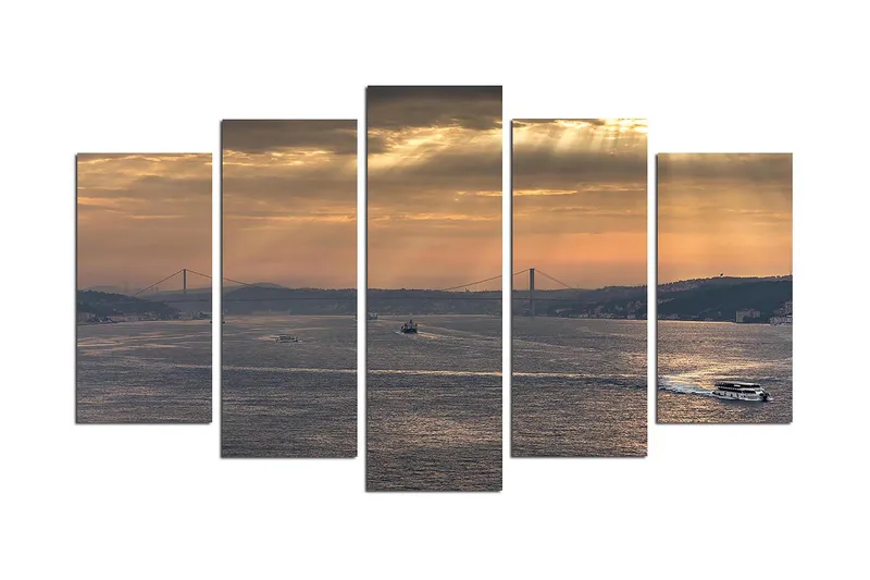 Dekorativ MDF-målning 5-Delar 20x60 cm - Flerfärgad - Inredning - Tavlor & konst - Canvastavlor