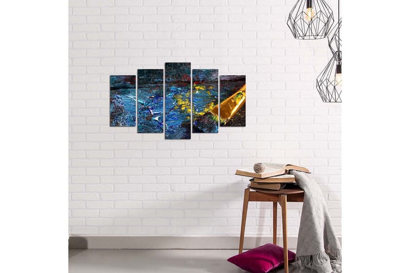 Dekorativ MDF-målning 5-Delar 20x60 cm - Flerfärgad - Inredning - Tavlor & konst - Canvastavlor