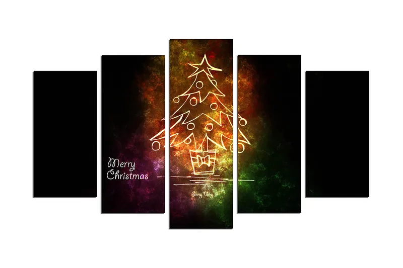 Dekorativ MDF-målning 5-Delar 20x60 cm, Flerfärgad