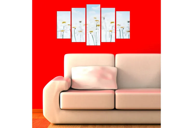 Dekorativ MDF-målning 5-Delar 20x60 cm, Flerfärgad