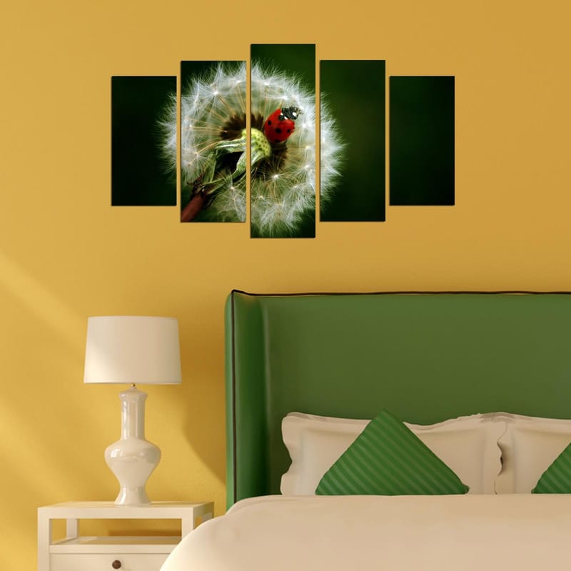 Dekorativ MDF-målning 5-Delar 20x60 cm - Flerfärgad - Inredning - Tavlor & konst - Canvastavlor