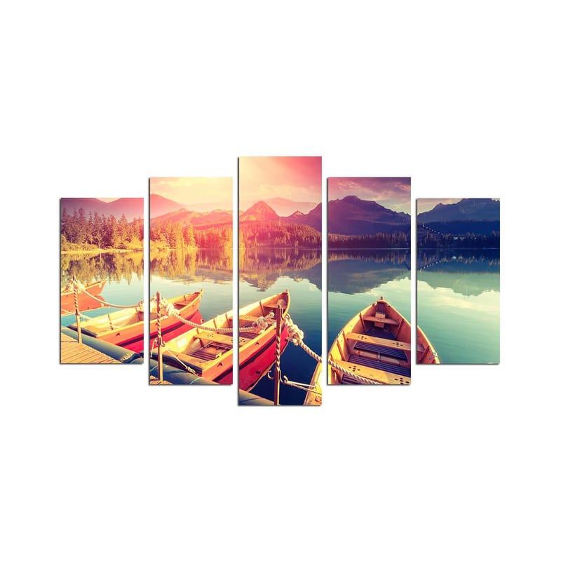 Dekorativ MDF-målning 5-Delar 20x60 cm, Flerfärgad