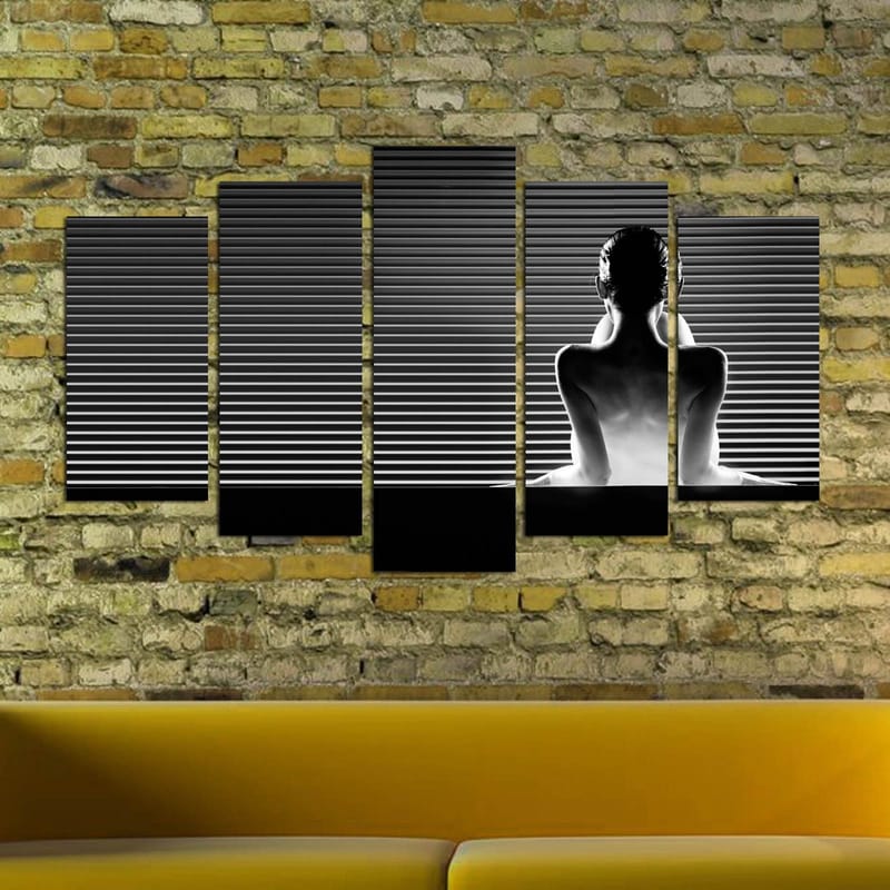 Dekorativ MDF-målning 5-Delar 20x60 cm - Flerfärgad - Inredning - Tavlor & konst - Canvastavlor