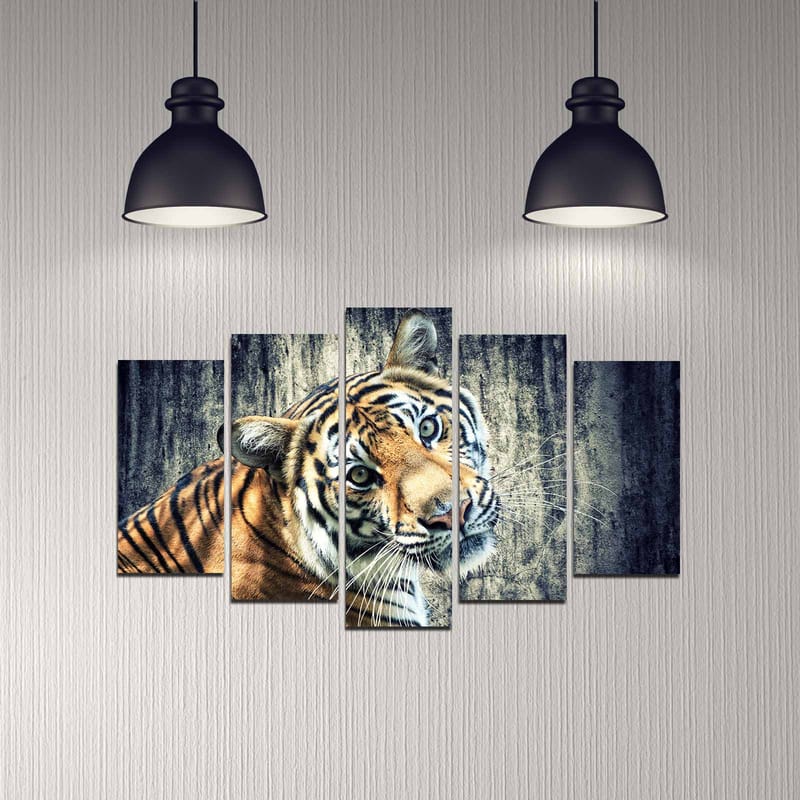 Dekorativ MDF-målning 5-Delar 20x60 cm - Flerfärgad - Inredning - Tavlor & konst - Canvastavlor