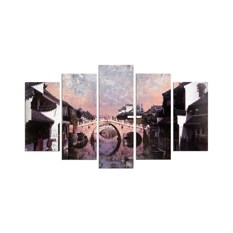 Dekorativ MDF-målning 5-Delar 20x60 cm, Flerfärgad