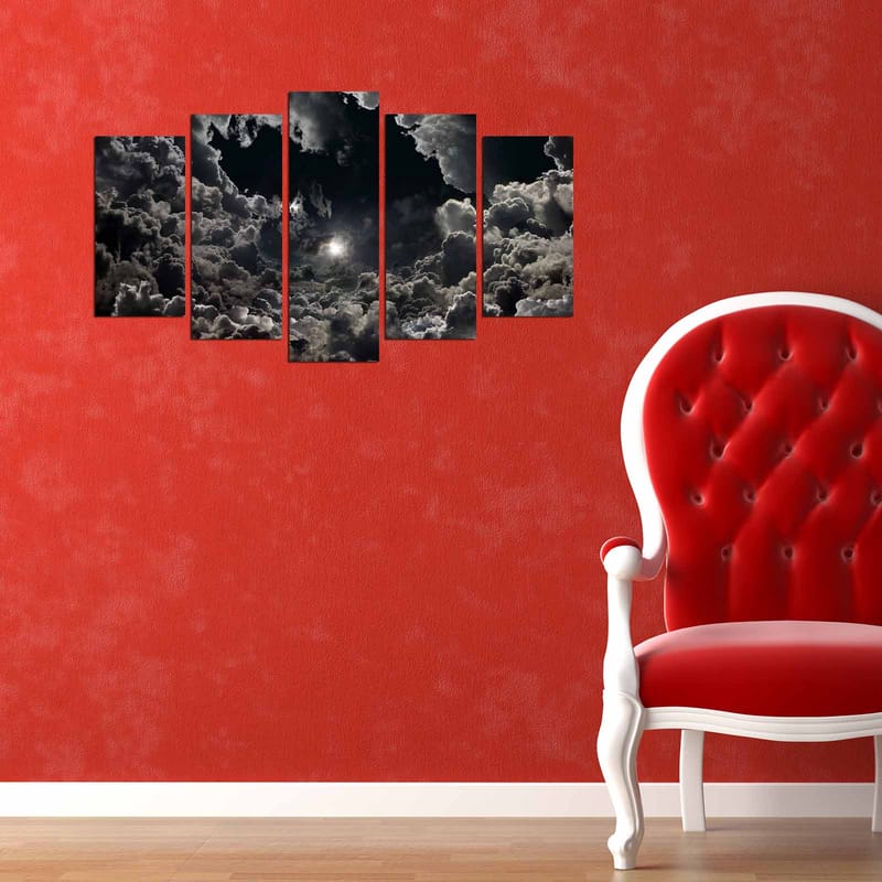 Dekorativ MDF-målning 5-Delar 20x60 cm - Flerfärgad - Inredning - Tavlor & konst - Canvastavlor