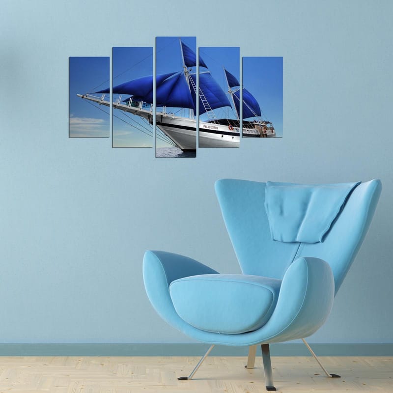 Dekorativ MDF-målning 5-Delar 20x60 cm - Flerfärgad - Inredning - Tavlor & konst - Canvastavlor